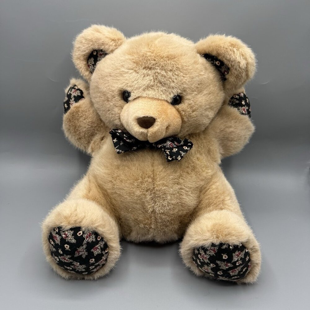 Steven Smith Vintage Teddy Bear 10" Floral Ears & Paws